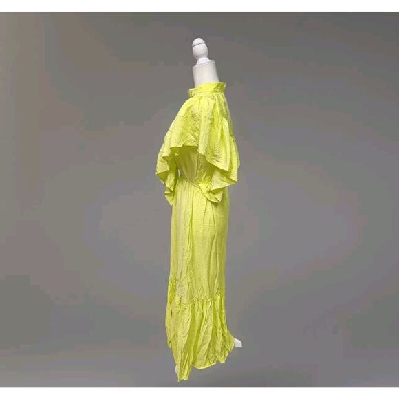 $230 NWT YOUNG FABULOUS & BROKE Sz M CRUZ flutter sleeve dress margarita - Picture 4 of 11